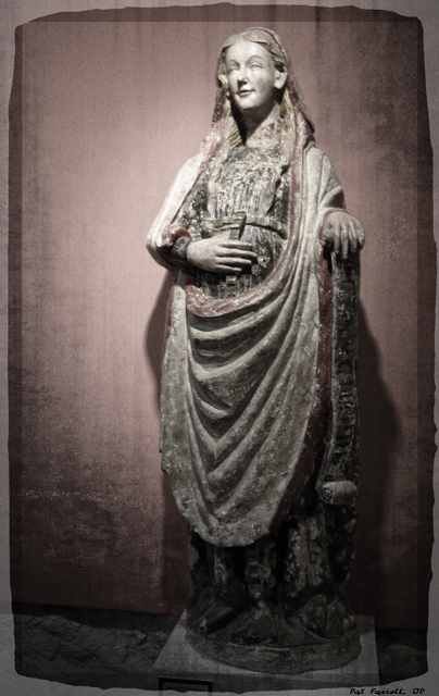 Mary's sense of peace, joy, and trust in God is evident in this ancient statue in Caleruega, Spain