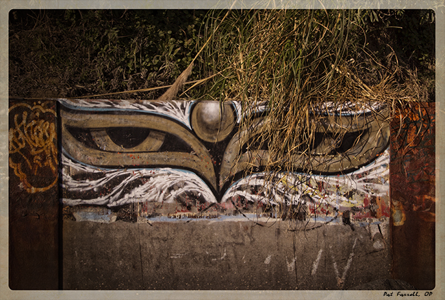 This is an artist's mediation "on the sand" or the beach at Bolinas