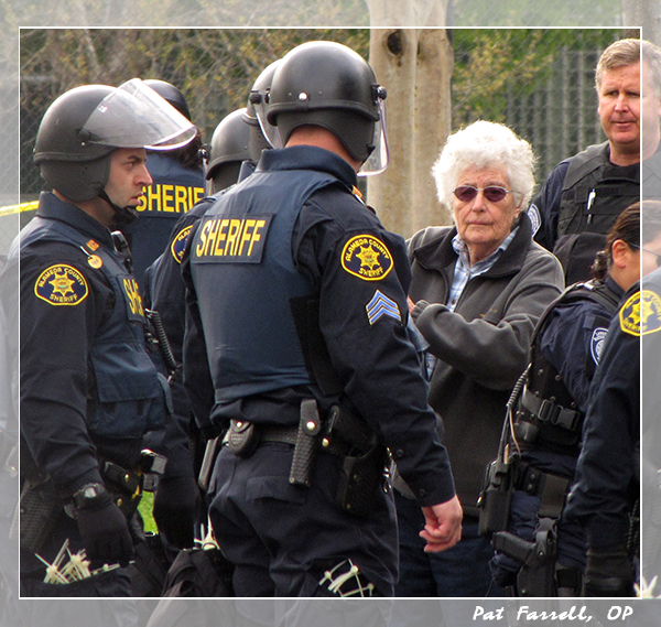 Sister Marion's commitment to the cause of peace allows her to be arrested at the Livermore Labs demonstration