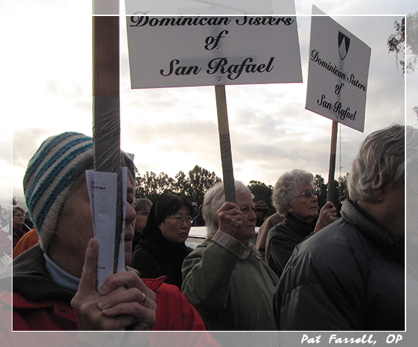 Sister Marion and other sisters at the annual anti-nuclear demonstration on Good Friday at Livermore Labs