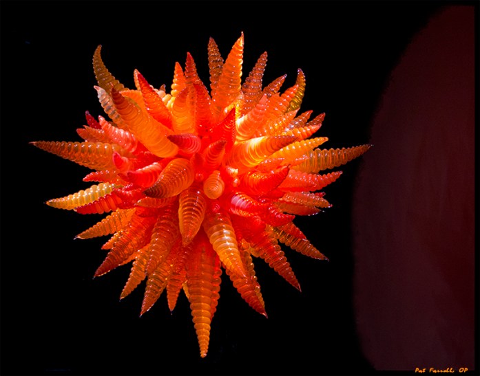 Lighted Chihully chandelier in Tacoma, Washington