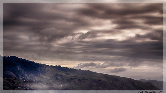 Winter clouds hurrying across the sky