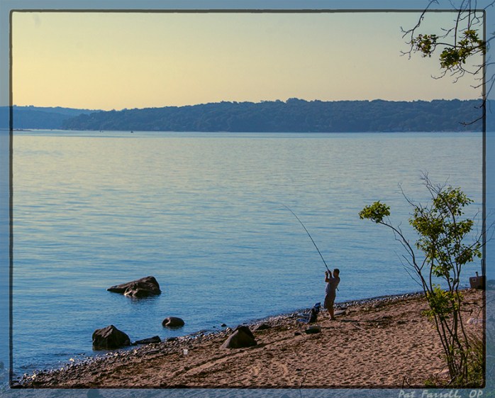 Fisherman at Target Rock on Long Island